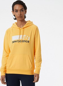 Żółta bluza New Balance z dzianiny w stylu klasycznym z kapturem