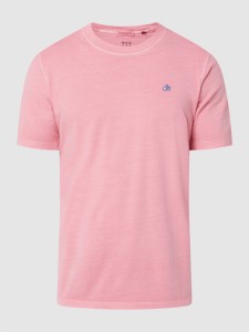 Różowy t-shirt Scotch & Soda w stylu casual z krótkim rękawem