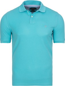 Niebieska koszulka polo Fynch Hatton z krótkim rękawem z bawełny