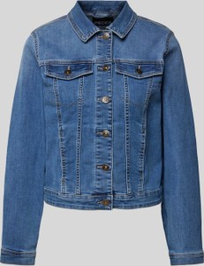 Niebieska kurtka Pieces bez kaptura z jeansu w stylu casual