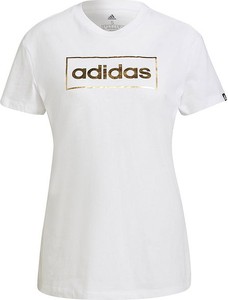 T-shirt Adidas z krótkim rękawem z bawełny z okrągłym dekoltem