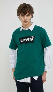 T-shirt Levis w młodzieżowym stylu z nadrukiem z bawełny