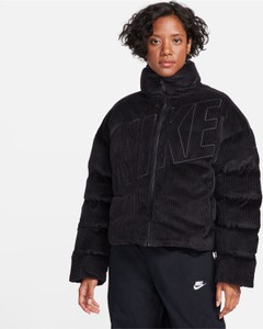 Czarna kurtka Nike krótka bez kaptura ze sztruksu