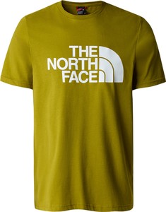 Zielony t-shirt The North Face z krótkim rękawem z bawełny