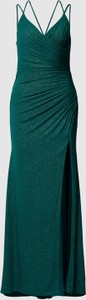 Zielona sukienka Mascara z dekoltem w kształcie litery v na ramiączkach kopertowa