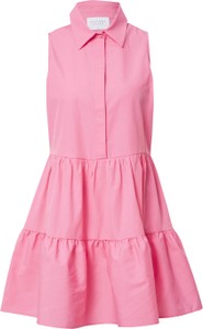 Różowa sukienka Sister'S Point bez rękawów w stylu casual koszulowa