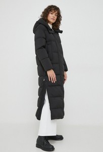 Czarna kurtka answear.com z kapturem długa w stylu casual