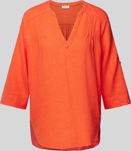 Pomarańczowa bluzka S.Oliver w stylu casual z lnu