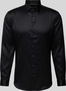 Czarna koszula Jake*s z długim rękawem w stylu casual z bawełny