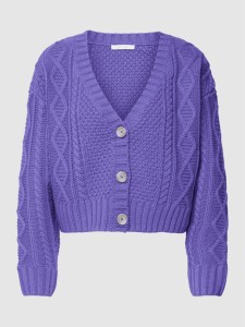 Fioletowy sweter Review z dzianiny w stylu casual