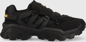 Czarne buty sportowe Caterpillar w sportowym stylu sznurowane na platformie