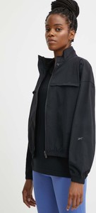 Czarna kurtka Reebok bez kaptura przejściowa w sportowym stylu