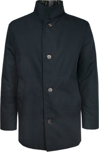 Czarny płaszcz męski Zanardi Trade z bawełny w stylu casual