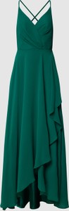 Zielona sukienka Luxuar Fashion z dekoltem w kształcie litery v