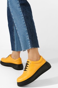 Żółte półbuty Zapatos w stylu casual