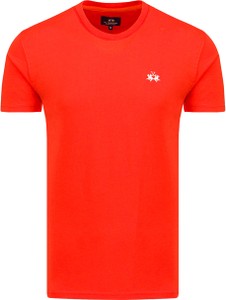 Czerwony t-shirt La Martina z krótkim rękawem z bawełny w stylu klasycznym