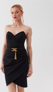 Czarna sukienka Elisabetta Franchi dopasowana na ramiączkach