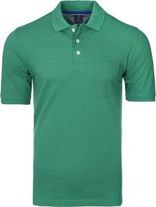 Zielona koszulka polo Redmond z bawełny z krótkim rękawem