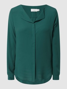 Zielona bluzka Vila z długim rękawem z szyfonu
