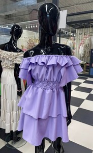 Fioletowa sukienka Mielczarkowski mini rozkloszowana