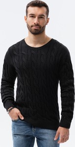 Czarny sweter Ombre w stylu casual z okrągłym dekoltem