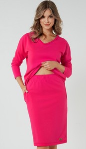 Różowa spódnica Italian Fashion midi z dresówki