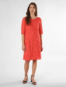 Czerwona sukienka comma, z długim rękawem prosta midi