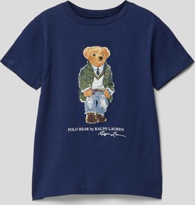 Granatowa koszulka dziecięca POLO RALPH LAUREN z bawełny dla chłopców