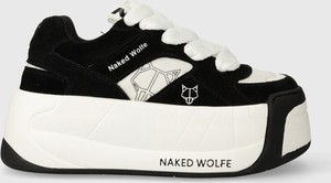 Czarne buty sportowe Naked Wolfe z zamszu na platformie