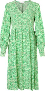 Zielona sukienka ModstrÖm z dekoltem w kształcie litery v z długim rękawem w stylu casual
