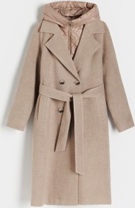 Płaszcz Reserved w stylu casual z wełny długi