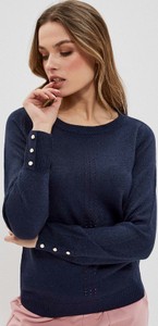 Granatowy sweter Moodo.pl w stylu casual