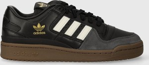 Czarne buty sportowe Adidas Originals w sportowym stylu ze skóry
