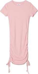 Różowa sukienka Cropp mini z krótkim rękawem z bawełny