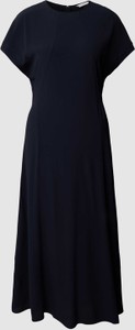 Granatowa sukienka Tommy Hilfiger z okrągłym dekoltem maxi