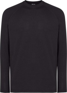 Czarna koszulka z długim rękawem jk-collection.pl w stylu casual z długim rękawem