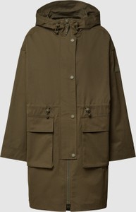 Zielony płaszcz Marc O'Polo DENIM długi z kapturem oversize