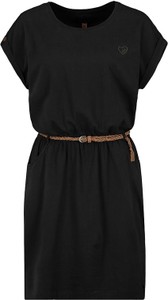 Czarna sukienka Limango Polska w stylu casual z krótkim rękawem z bawełny