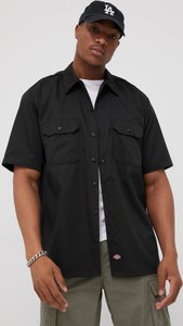 Czarna koszula Dickies w stylu casual z tkaniny z krótkim rękawem