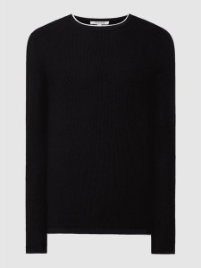 Czarny sweter Review z okrągłym dekoltem z bawełny w stylu casual