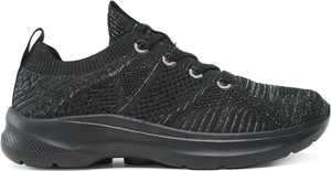 Czarne buty sportowe Wrangler w sportowym stylu z płaską podeszwą sznurowane
