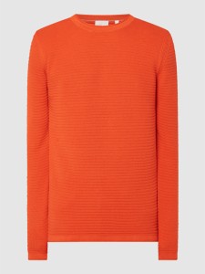 Pomarańczowy sweter S.Oliver z bawełny z okrągłym dekoltem