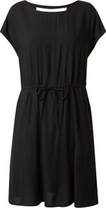 Czarna sukienka Tom Tailor Denim z okrągłym dekoltem w stylu casual z krótkim rękawem