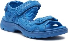 Niebieskie sandały Ecco z płaską podeszwą z klamrami