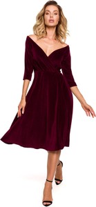 Sukienka MOE z bawełny midi z długim rękawem