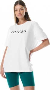 T-shirt Guess z okrągłym dekoltem z bawełny