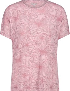 Różowy t-shirt CMP w stylu casual z okrągłym dekoltem z krótkim rękawem