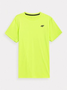 Żółty t-shirt 4F z tkaniny w stylu casual