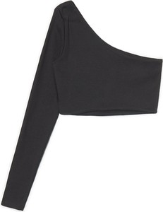 Czarna bluzka Cropp z długim rękawem w stylu casual