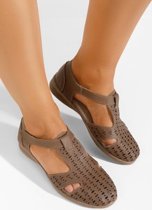 Baleriny Zapatos w stylu casual ze skóry